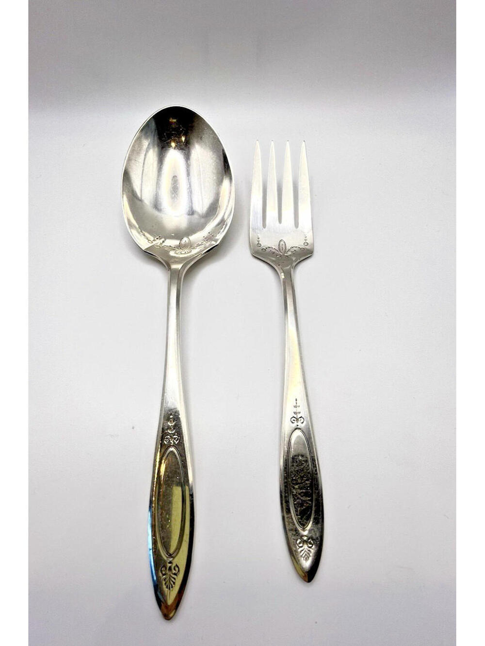 Vintage Oneida Silver Adam Silverplated Serving Fork & Spoon Community